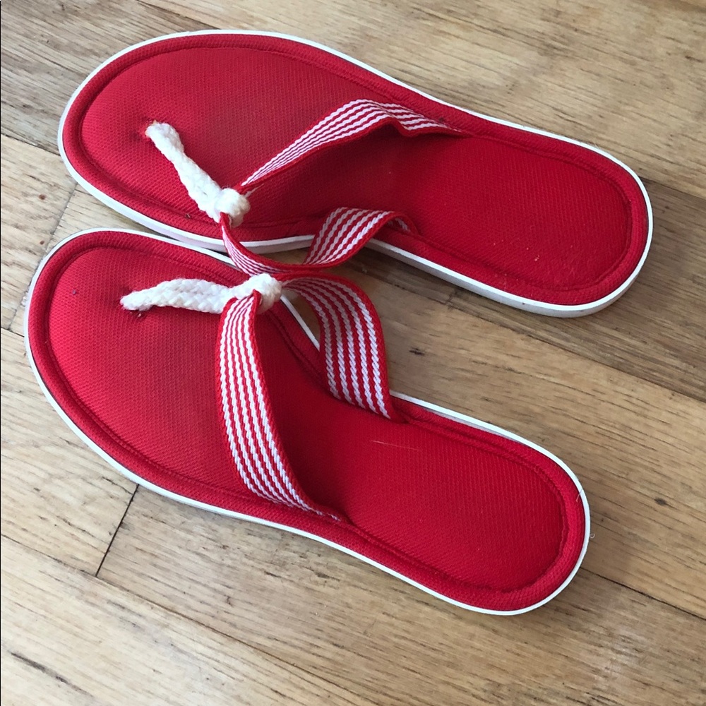 Red Women’s Canvas Thong Sandals Snug Treds